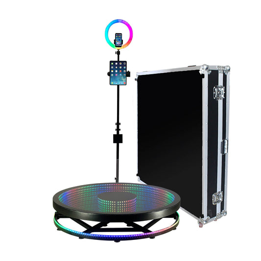 Luxury Glass 360 Photo Booth 39" Automatic 360 Spin Video Photo Booth